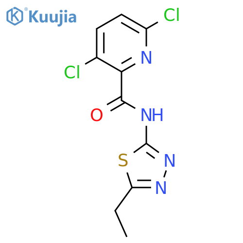 3,6-dichloro-N-(5-ethyl-1,3,4-thiadiazol-2-yl)pyridine-2-carboxamide structure