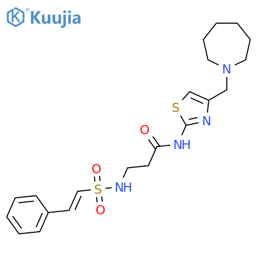 N-{4-[(azepan-1-yl)methyl]-1,3-thiazol-2-yl}-3-(2-phenylethenesulfonamido)propanamide structure