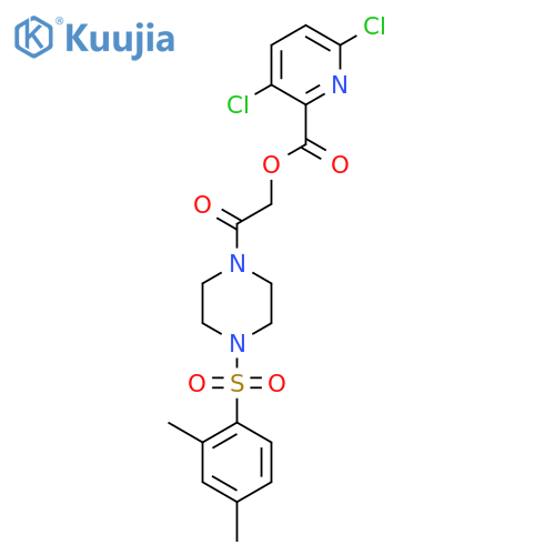 2-[4-(2,4-Dimethylbenzenesulfonyl)piperazin-1-yl]-2-oxoethyl 3,6-dichloropyridine-2-carboxylate structure