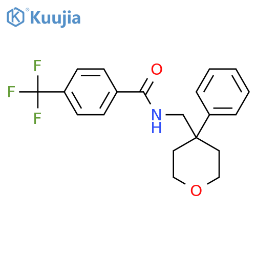N-(4-phenyloxan-4-yl)methyl-4-(trifluoromethyl)benzamide structure