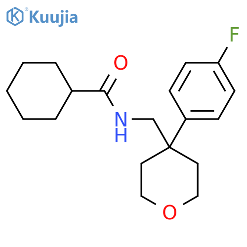 N-{4-(4-fluorophenyl)oxan-4-ylmethyl}cyclohexanecarboxamide structure