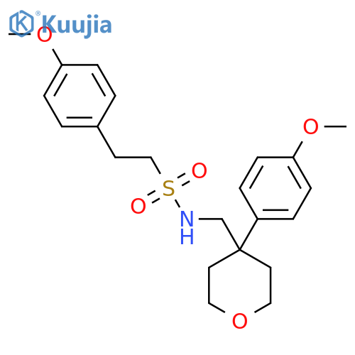 2-(4-methoxyphenyl)-N-{4-(4-methoxyphenyl)oxan-4-ylmethyl}ethane-1-sulfonamide structure