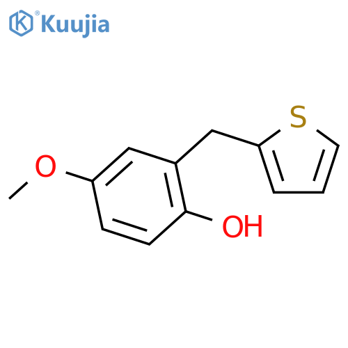Phenol, 4-methoxy-2-(2-thienylmethyl)- structure