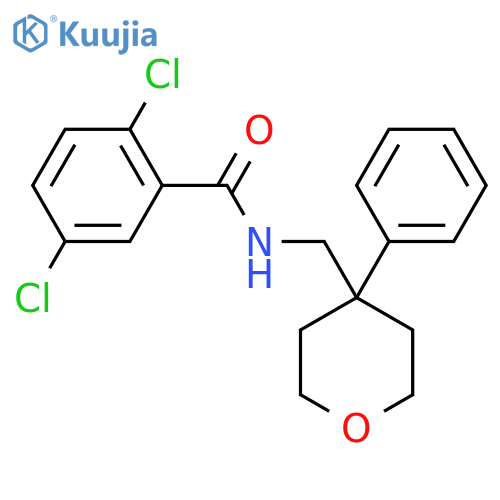 2,5-dichloro-N-(4-phenyloxan-4-yl)methylbenzamide structure