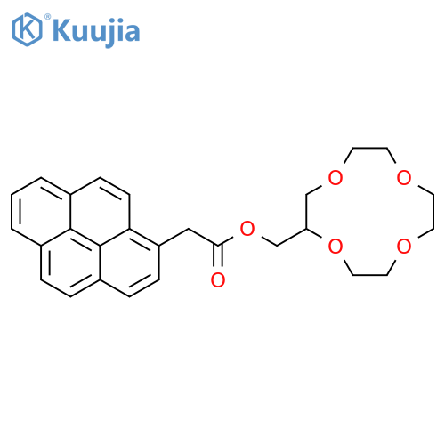 1-Pyreneacetic acid, 1,4,7,10-tetraoxacyclododec-2-ylmethyl ester structure