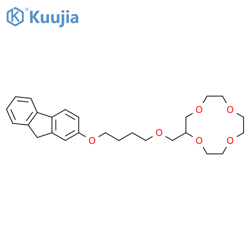 1,4,7,10-Tetraoxacyclododecane,2-[[4-(9H-fluoren-2-yloxy)butoxy]methyl]- structure