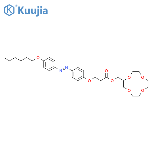 Propanoic acid, 3-[4-[[4-(hexyloxy)phenyl]azo]phenoxy]-,1,4,7,10-tetraoxacyclododec-2-ylmethyl ester structure