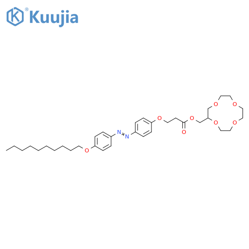 Propanoic acid, 3-[4-[[4-(decyloxy)phenyl]azo]phenoxy]-,1,4,7,10-tetraoxacyclododec-2-ylmethyl ester structure