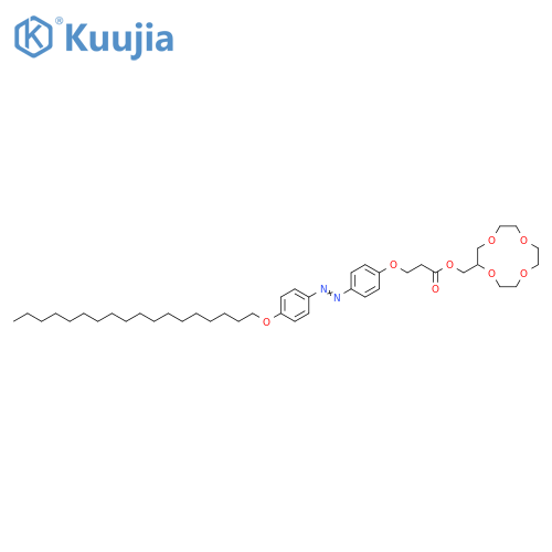 Propanoic acid, 3-[4-[[4-(octadecyloxy)phenyl]azo]phenoxy]-,1,4,7,10-tetraoxacyclododec-2-ylmethyl ester structure