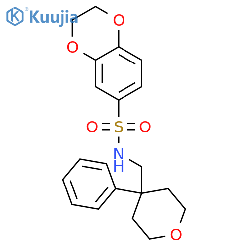 N-[(4-phenyloxan-4-yl)methyl]-2,3-dihydro-1,4-benzodioxine-6-sulfonamide structure