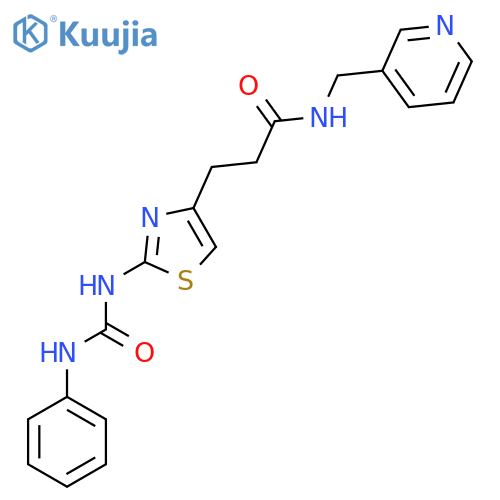 3-{2-(phenylcarbamoyl)amino-1,3-thiazol-4-yl}-N-(pyridin-3-yl)methylpropanamide structure