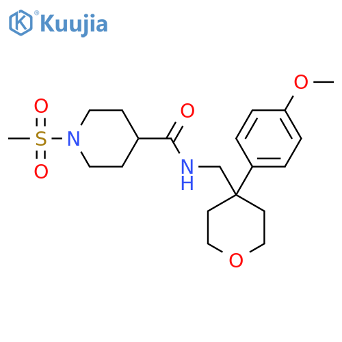 1-methanesulfonyl-N-{4-(4-methoxyphenyl)oxan-4-ylmethyl}piperidine-4-carboxamide structure