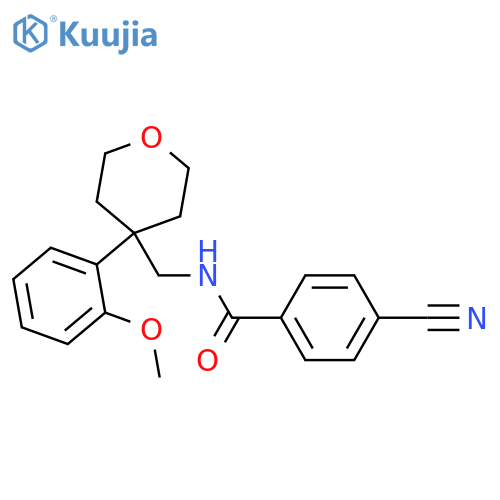 4-cyano-N-{[4-(2-methoxyphenyl)oxan-4-yl]methyl}benzamide structure