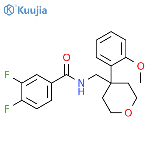 3,4-difluoro-N-{[4-(2-methoxyphenyl)oxan-4-yl]methyl}benzamide structure