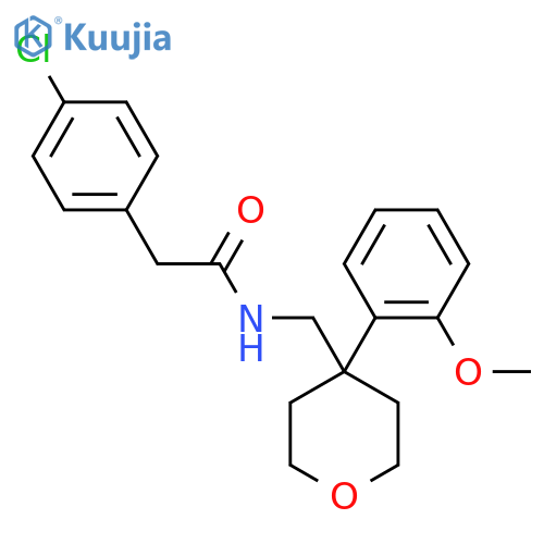 2-(4-chlorophenyl)-N-{[4-(2-methoxyphenyl)oxan-4-yl]methyl}acetamide structure