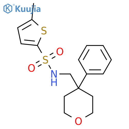 5-methyl-N-(4-phenyloxan-4-yl)methylthiophene-2-sulfonamide structure