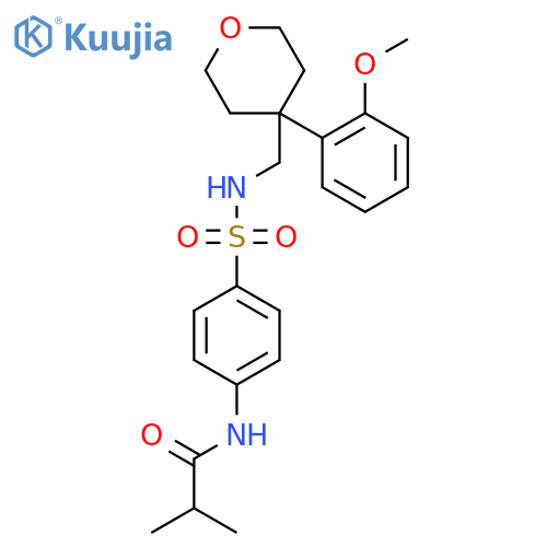 N-4-({4-(2-methoxyphenyl)oxan-4-ylmethyl}sulfamoyl)phenyl-2-methylpropanamide structure