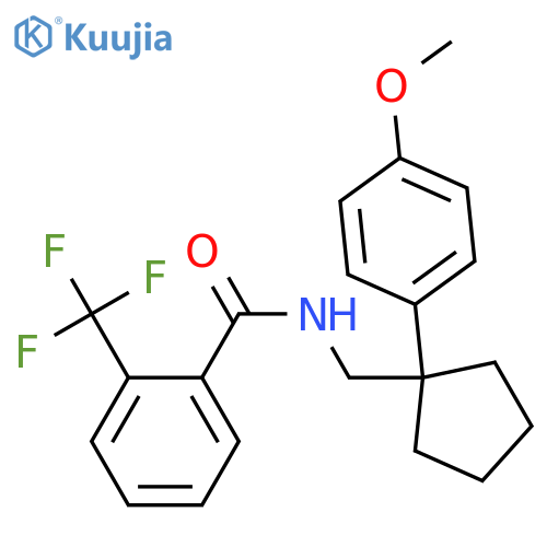 N-{[1-(4-methoxyphenyl)cyclopentyl]methyl}-2-(trifluoromethyl)benzamide structure