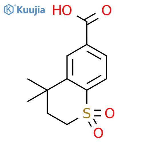 4,4-dimethyl-1,1-dioxo-3,4-dihydro-2H-1lambda6-benzothiopyran-6-carboxylic acid structure