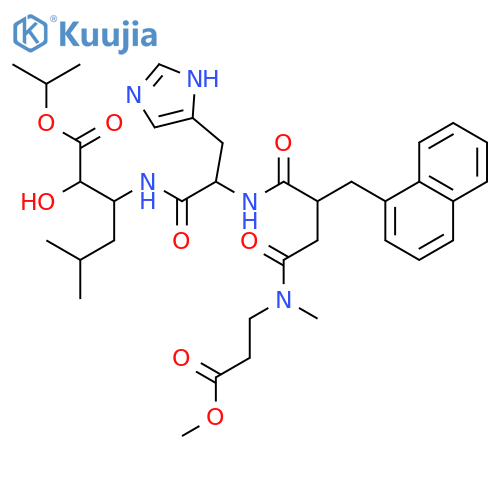 3-Oxa-7,10,15-triazaoctadecan-18-oic acid, 5-hydroxy-9-(1H-imidazol-4-ylmethyl)-2,15-dimethyl-6-(2-methylpropyl)- 12-(1-naphthalenylmethyl)-4,8,11,14-tetraoxo-, methyl ester structure