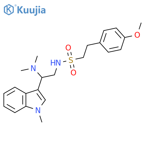 N-2-(dimethylamino)-2-(1-methyl-1H-indol-3-yl)ethyl-2-(4-methoxyphenyl)ethane-1-sulfonamide structure