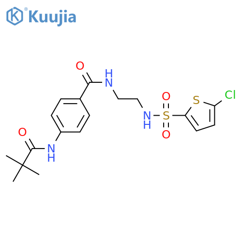 N-2-(5-chlorothiophene-2-sulfonamido)ethyl-4-(2,2-dimethylpropanamido)benzamide structure