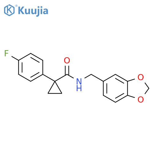 N-[(2H-1,3-benzodioxol-5-yl)methyl]-1-(4-fluorophenyl)cyclopropane-1-carboxamide structure