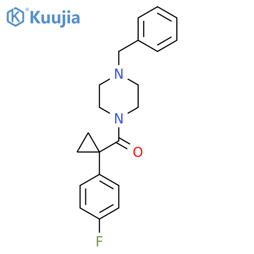1-benzyl-4-[1-(4-fluorophenyl)cyclopropanecarbonyl]piperazine structure