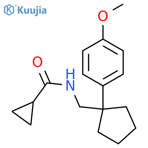 N-{[1-(4-methoxyphenyl)cyclopentyl]methyl}cyclopropanecarboxamide structure