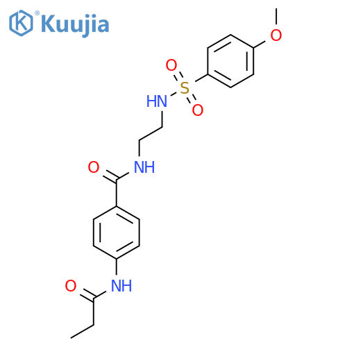 N-[2-(4-methoxybenzenesulfonamido)ethyl]-4-propanamidobenzamide structure