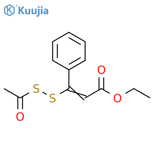2-Propenoic acid, 3-(acetyldithio)-3-phenyl-, ethyl ester structure