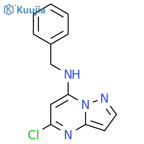 Pyrazolo[1,5-a]pyrimidin-7-amine, 5-chloro-N-(phenylmethyl)- structure