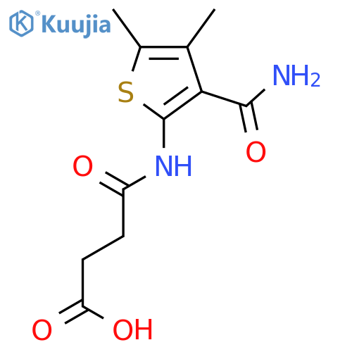 4-((3-Carbamoyl-4,5-dimethylthiophen-2-yl)amino)-4-oxobutanoic acid structure
