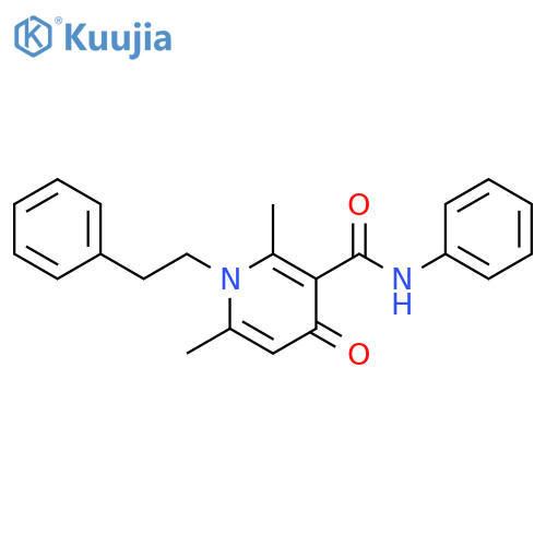 3-Pyridinecarboxamide,1,4-dihydro-2,6-dimethyl-4-oxo-N-phenyl-1-(2-phenylethyl)- structure