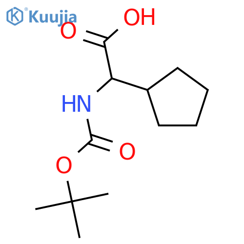 (S)-2-((Tert-Butoxycarbonyl)amino)-2-cyclopentylacetic acid structure