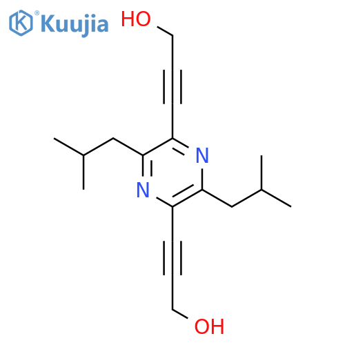 2-PROPYN-1-OL, 3,3'-[3,6-BIS(2-METHYLPROPYL)-2,5-PYRAZINEDIYL]BIS- structure