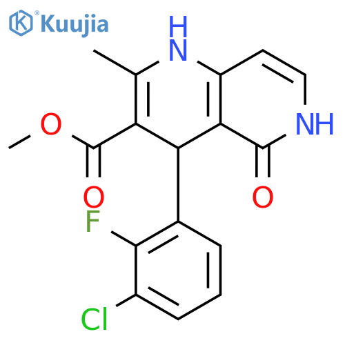 1,6-Naphthyridine-3-carboxylic acid, 4-(3-chloro-2-fluorophenyl)-1,4,5,6-tetrahydro-2-methyl-5-oxo-, methyl ester, (±)- structure