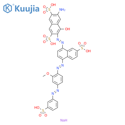 2,7-Naphthalenedisulfonic acid, 6-amino-4-hydroxy-3-[2-[4-[2-[2-methoxy-4-[2-(3-sulfophenyl)diazenyl]phenyl]diazenyl]-7-sulfo-1-naphthalenyl]diazenyl]-, sodium salt (1:4) structure