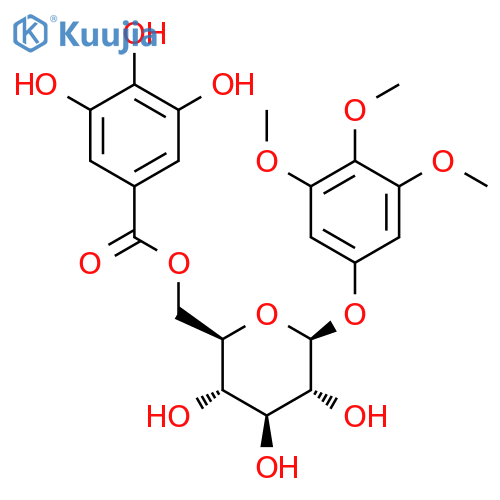 3,4,5-Trimethoxyphenyl-(6'-O-galloyl)-O-β-D-glucopyranoside structure