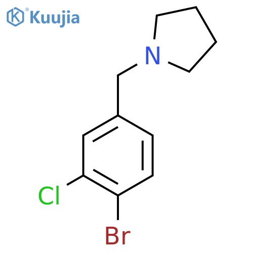 1-[(4-Bromo-3-chlorophenyl)methyl]-pyrrolidine structure