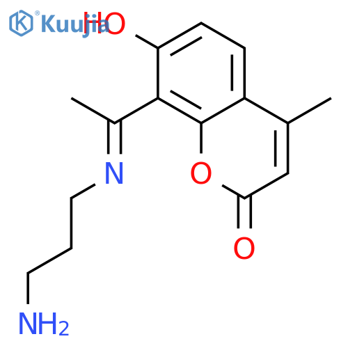 2H-1-Benzopyran-2-one, 8-[1-[(2-aminomethylethyl)imino]ethyl]-7-hydroxy-4-methyl- structure