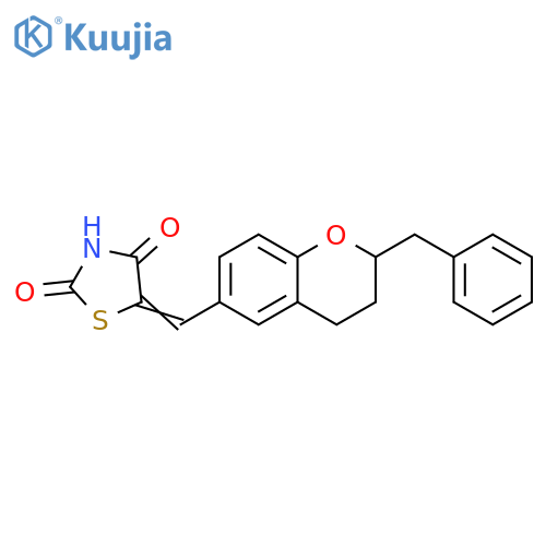 2,4-Thiazolidinedione,5-[[3,4-dihydro-2-(phenylmethyl)-2H-1-benzopyran-6-yl]methylene]- structure