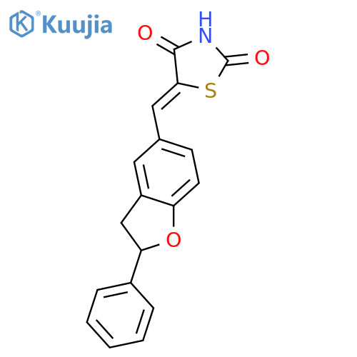 2,4-Thiazolidinedione, 5-[(2,3-dihydro-2-phenyl-5-benzofuranyl)methylene]- structure