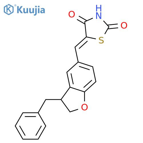 2,4-Thiazolidinedione, 5-[[2,3-dihydro-3-(phenylmethyl)-5-benzofuranyl]methylene]- structure