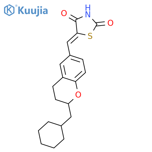 2,4-Thiazolidinedione, 5-[[2-(cyclohexylmethyl)-3,4-dihydro-2H-1-benzopyran-6-yl]methylene]- structure