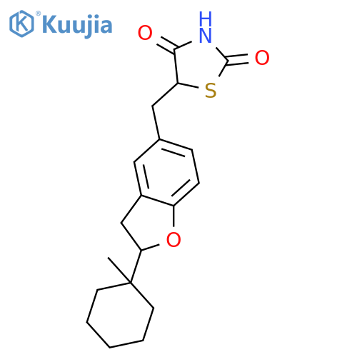 2,4-Thiazolidinedione, 5-[[2,3-dihydro-2-(1-methylcyclohexyl)-5-benzofuranyl]methyl]- structure