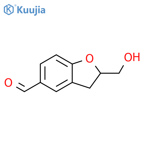 2-(hydroxymethyl)-2,3-dihydro-1-benzofuran-5-carbaldehyde structure