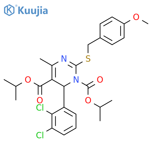 1,5(6H)-Pyrimidinedicarboxylic acid, 6-(2,3-dichlorophenyl)-2-[[(4-methoxyphenyl)methyl]thio]-4-methyl-, bis(1-methylethyl) ester structure