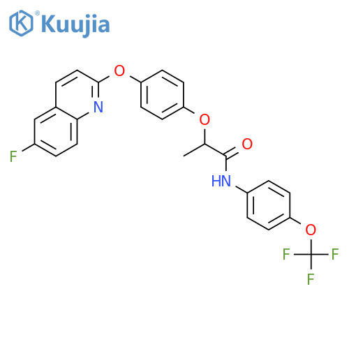 Propanamide, 2-[4-[(6-fluoro-2-quinolinyl)oxy]phenoxy]-N-[4-(trifluoromethoxy)phenyl]- structure