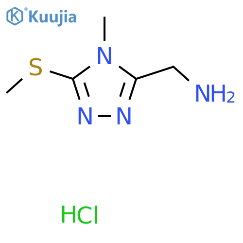 4-methyl-5-(methylsulfanyl)-4H-1,2,4-triazol-3-ylmethanamine structure